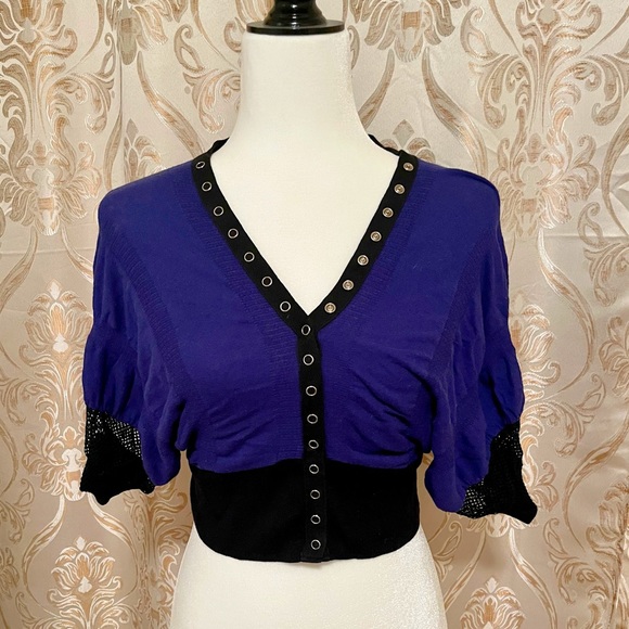 Free People Mesh Sleeves/Back Snap-up Shirt-Small - Picture 1 of 3